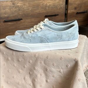 Vans Women's Sky Blue Floral Lace-Up Sneakers